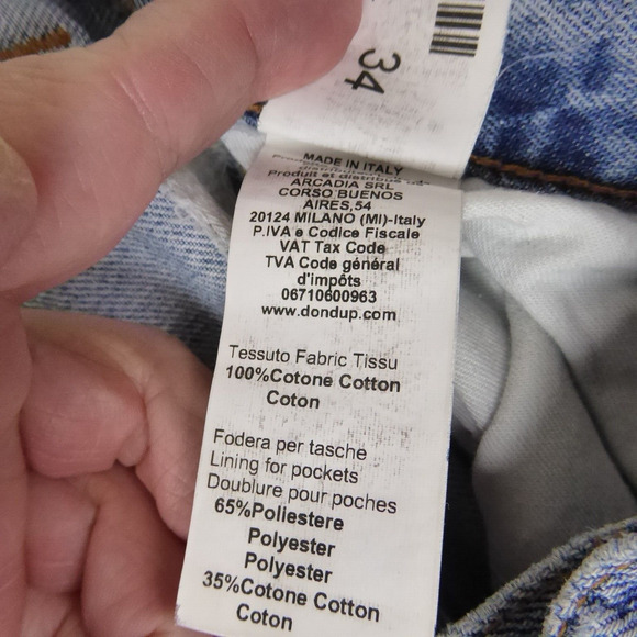 Dondup Jeans Mens SZ 34/29 Mius Slim Fit Tapered Leg Distressed Grunge Casual - Picture 15 of 16